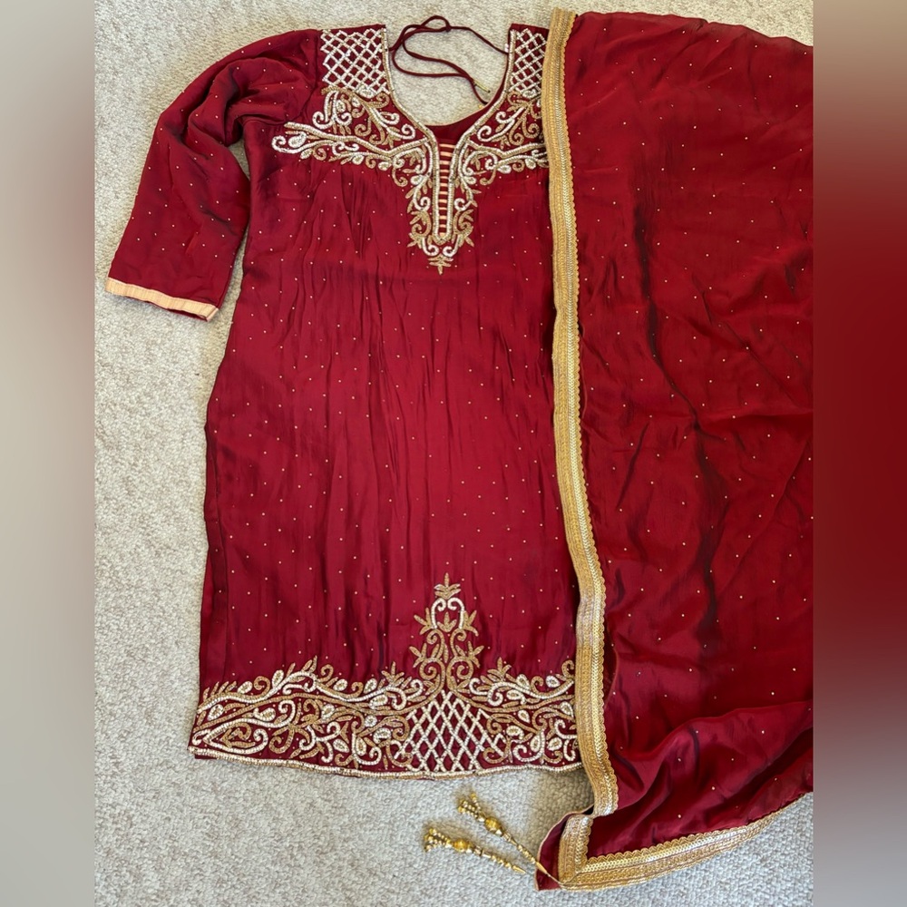 Red and Gold Gharara